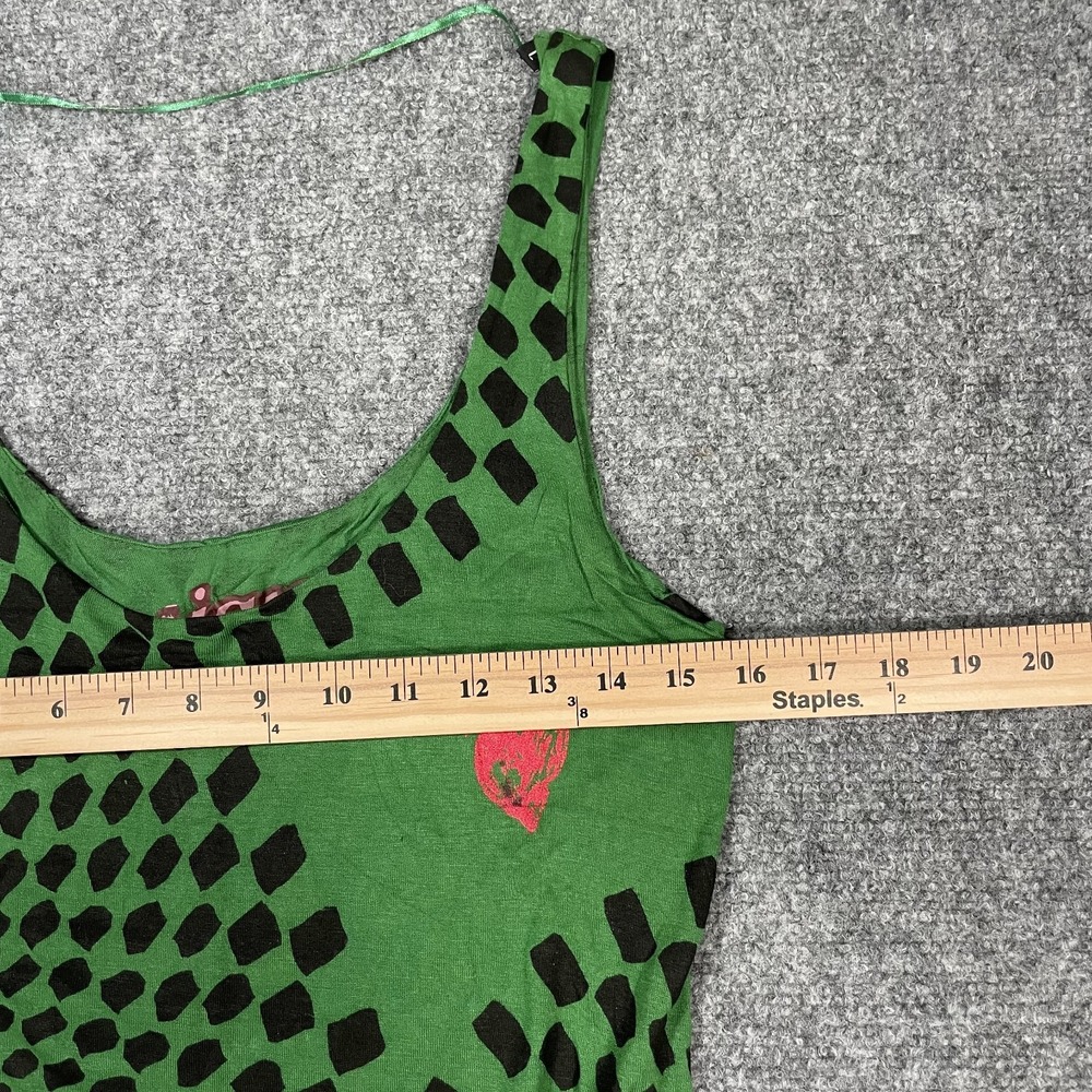 Desigual Tank Dress Size Large Assymetrical Hem Beaded Checkered Print Colorful - Picture 8 of 11